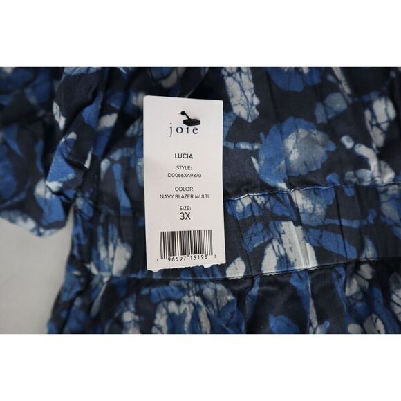 Joie D0066XA9370 Women's Sz 3X Blue Floral Lucia Mini Cotton Dress - Picture 4 of 13